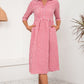KeenLinear Plaid Collared Neck Midi Dress