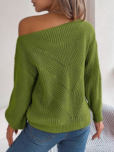 NotSoBasic Openwork Long Sleeve Sweater