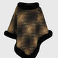 Kenya One Size Faux Fur Trim Poncho