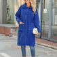 Adrien Planet Royal Blue Collared Neck Button Down Coat