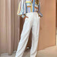 Striped Button Down Lantern Sleeve Shirt