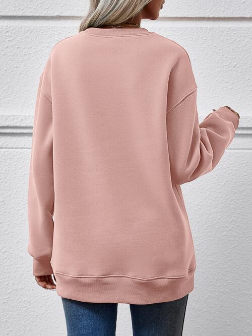 CHRISTMAS Graphic Round Neck Dropped Shoulder Sweatshirt