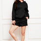 Drop Shoulder Long Sleeve Hoodie and Shorts Set