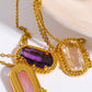 Copper 14K Gold Pleated Pendant Necklace