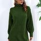 Openwork Turtleneck Long Sleeve Sweater Dress