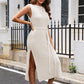 Sleeveless Round Neck Slit Sweater Dress