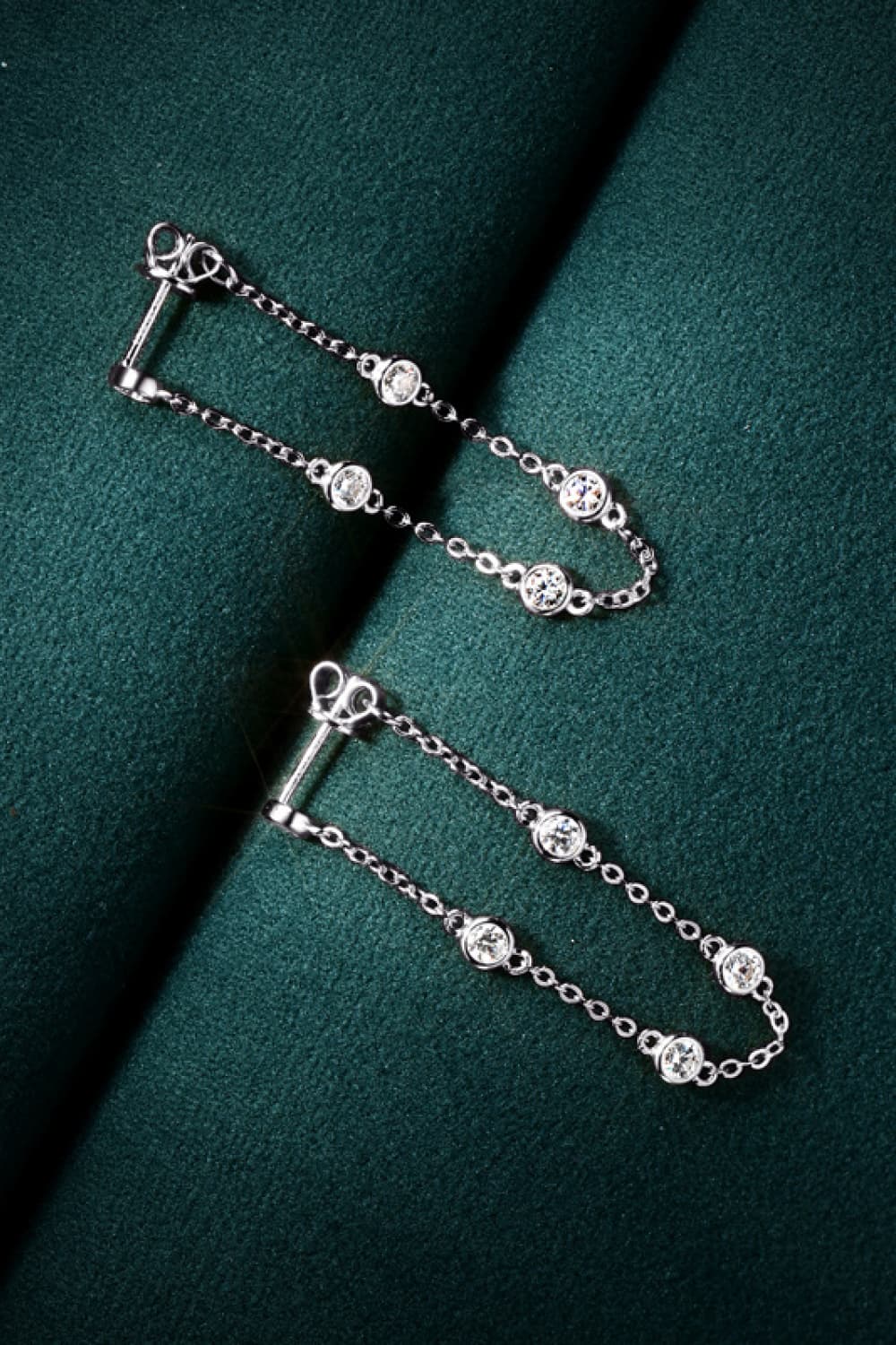 1 Carat Moissanite 925 Sterling Silver Chain Earrings 💜