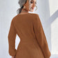 Notched Dropped Shoulder Knit Top