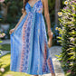 Backless Printed Surplice Cami Dress