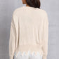 Lip Fringe Round Neck Sweater