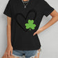 Heart Lucky Clover Short Sleeve T-Shirt