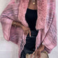 Open Front Fringe Hem Poncho
