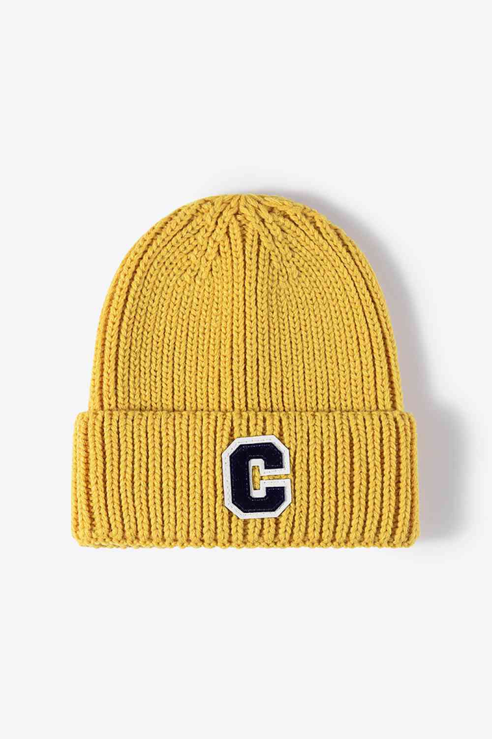 CHIC HATZ Letter C Patch Cuffed Beanie