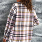 Plaid Button Front Shirt Jacket with Breast Pockets