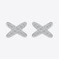 Women's 925 Sterling Silver X-Shape Moissanite Earrings
