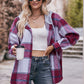 Full Size Plaid Dropped Shoulder Hooded Jacket
