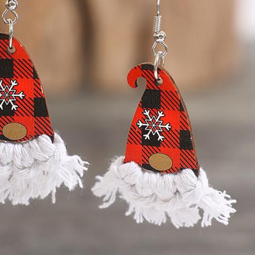 Xylem CHRISTMAS GNOMES Pointed Hat Tassel Earrings