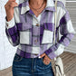 Plaid Button Up Drop Shoulder Cropped Jacket