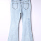 Women's KATYLIN' Full Size Distressed Frayed Trim Flared Jeans