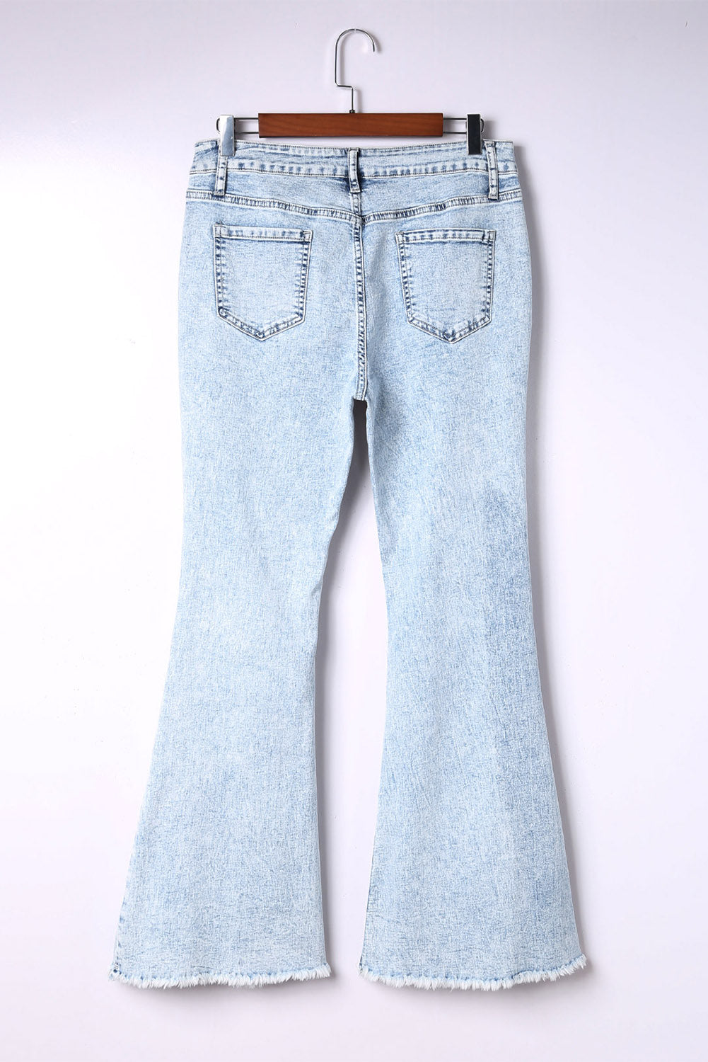 Women's KATYLIN' Full Size Distressed Frayed Trim Flared Jeans