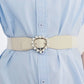 TranquilNights Pearl Heart Buckle Elastic Belt