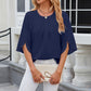 Round Neck Slit Half Sleeve Top
