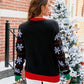HO HO HO Santa Christmas Themed Round Neck Long Sleeve Sweater