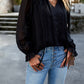 Swiss Dot Smocked Shoulder Blouse