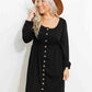 Full Size Scoop Neck Empire Waist Long Sleeve Mini Dress