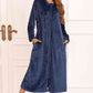Zip Front Hooded Night Dress with Pockets