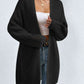 Open Front Dropped Shoulder Slit Cardigan
