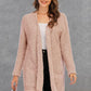 Pocketed Open Front Long Sleeve Cardigan