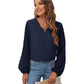 Full Size Swiss Dot Balloon Sleeve Blouse