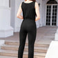 Drawstring Round Neck Sleeveless Jumpsuit