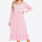 Women's GirlNextDoor Full Size Contrast Lace Trim Ruffle Hem Square Neck Night Dress