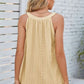 Openwork Round Neck Wide Strap Tank