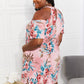 Women's Sew In Love Full Size Fresh-Cut Flowers Cold-Shoulder Midi Dress