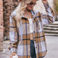 Full Size Plaid Dropped Shoulder Hooded Jacket