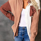 Women's Full Size Color Block Textured Drop Shoulder Shacket