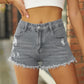 Women's Full Size Maia Raw Hem Distressed Denim Shorts