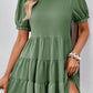 SOCHIC Puff Sleeve Tie Back Tiered Dress