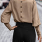 Full Size Round Neck Lantern Sleeve Blouse