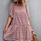 Women's Swiss Dot Square Neck Half Balloon Sleeve Dress