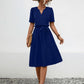 Tied Notched Short Sleeve Dress