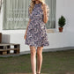 Floral Mock Neck Mini Dress
