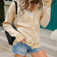 Women's Daisy Pattern Button Front Cardigan