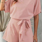 NatureJumpers Tie Belt Short Sleeve Romper