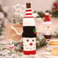 Christmas Knit Wine Bottle Cover in Snowman or Santa Theme