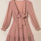 Tied Flounce Sleeve Mini Dress