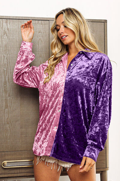 BiBi Contrast Button Up Long Sleeve Shirt - Brand BiBi *